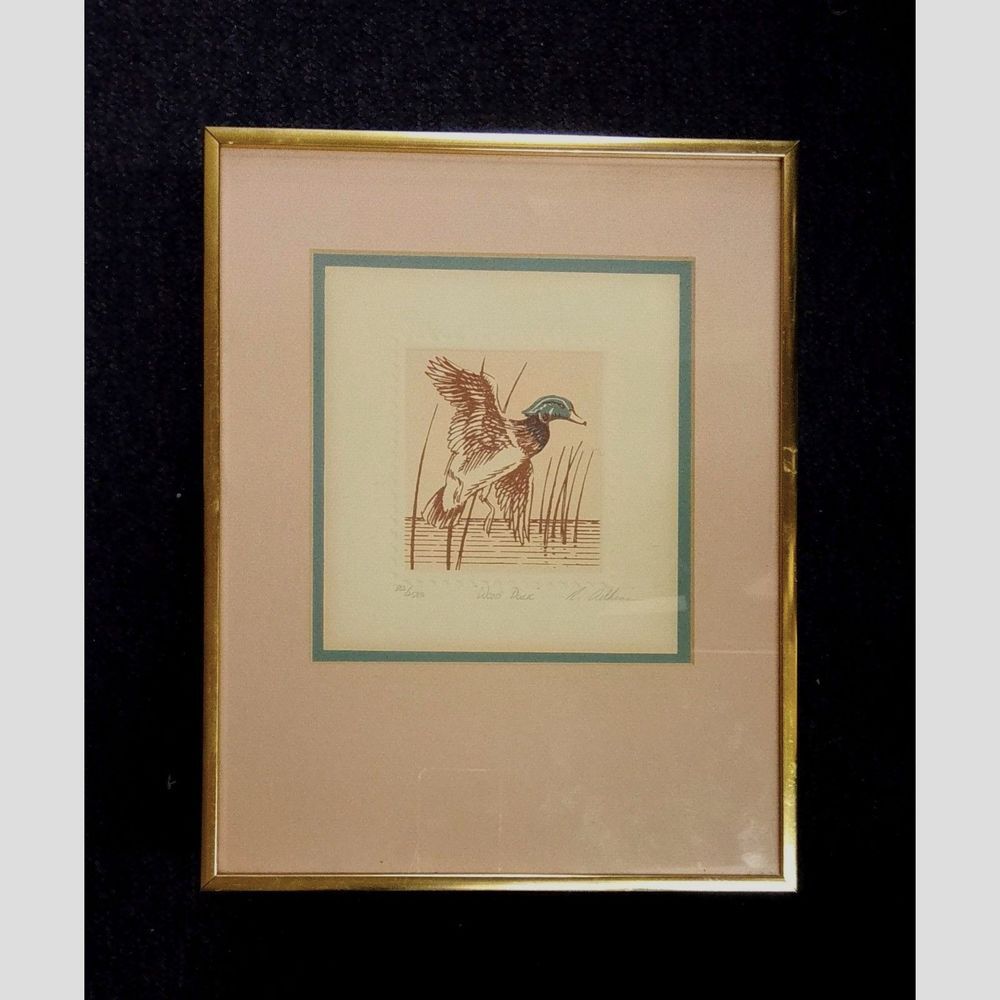 Roberta Adkins Wood Duck Mallard Stamp Art Limited Edition Print Signed Numbered
