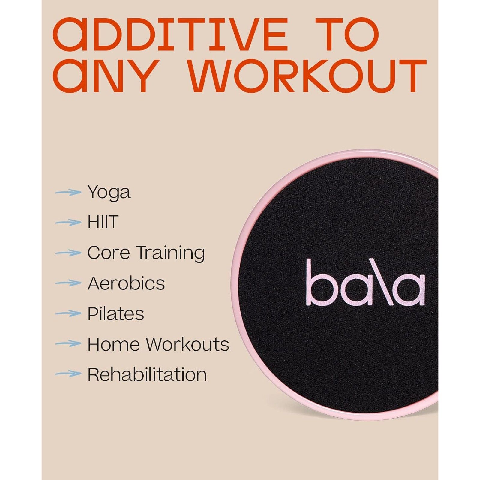 Bala Sliders (2 Per Set) | Exercise Sliders for Yoga, HIIT, Core Training, Aerobics, Pilates