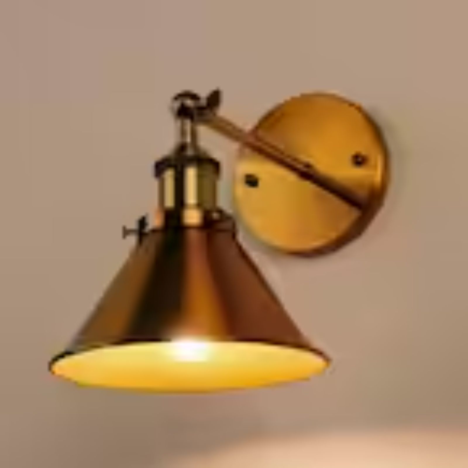 Rhem 7 in. 1-Light Brass Gold Wall Sconce Light