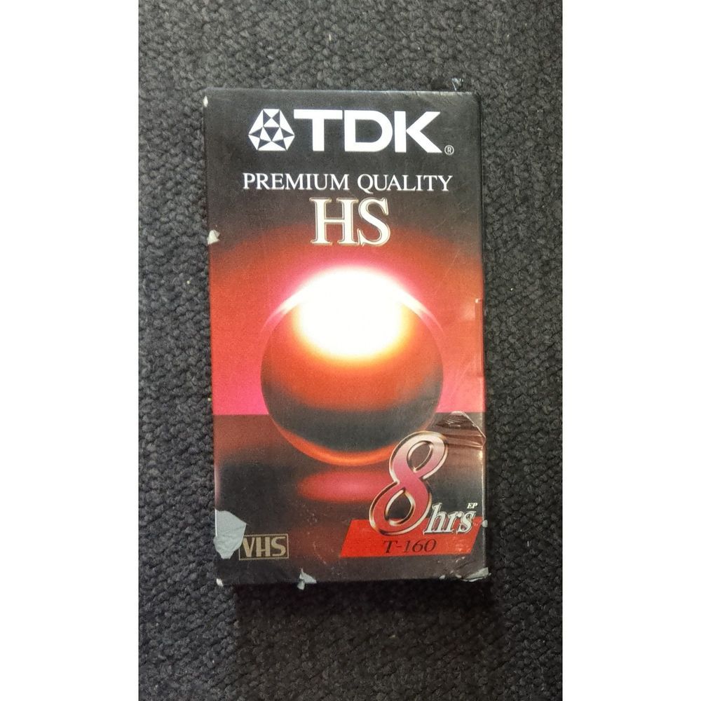 TDK Premium Quality HS VHS tape videocassette T-160 8hrs
