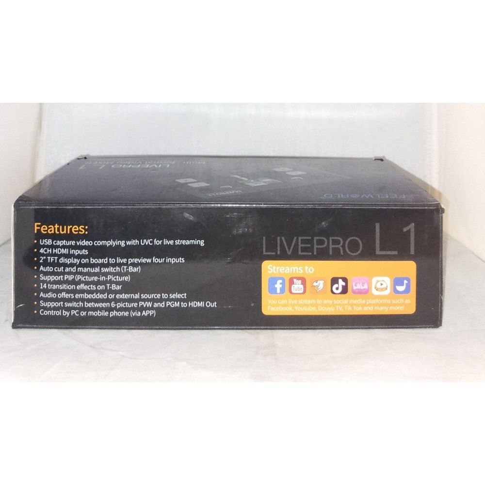 FEELWORLD LIVEPRO L1 Video Mixer 4 HDMI inputs 1 HDMI output T-bar switching