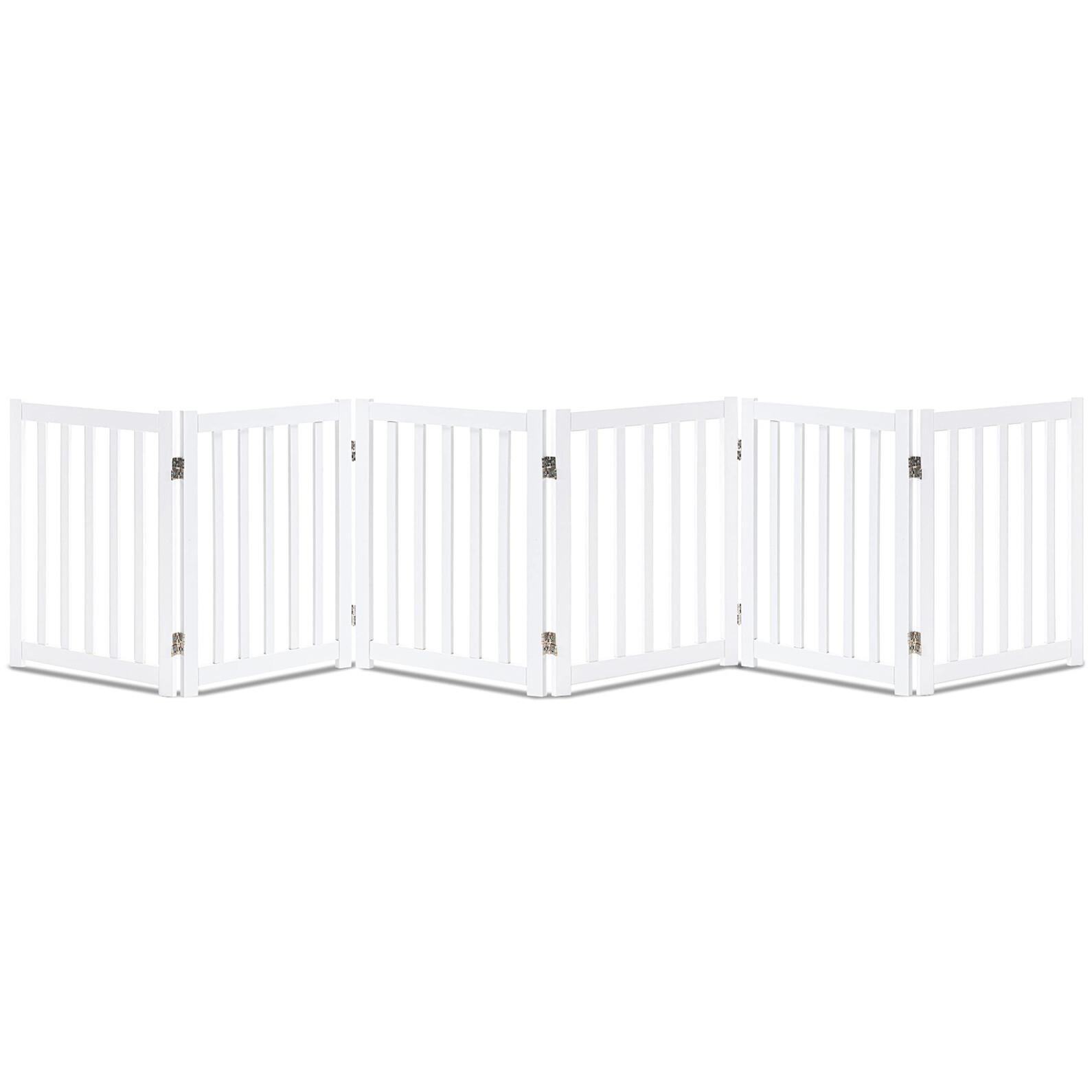 White Freestanding Pet Gate, Wooden, Used