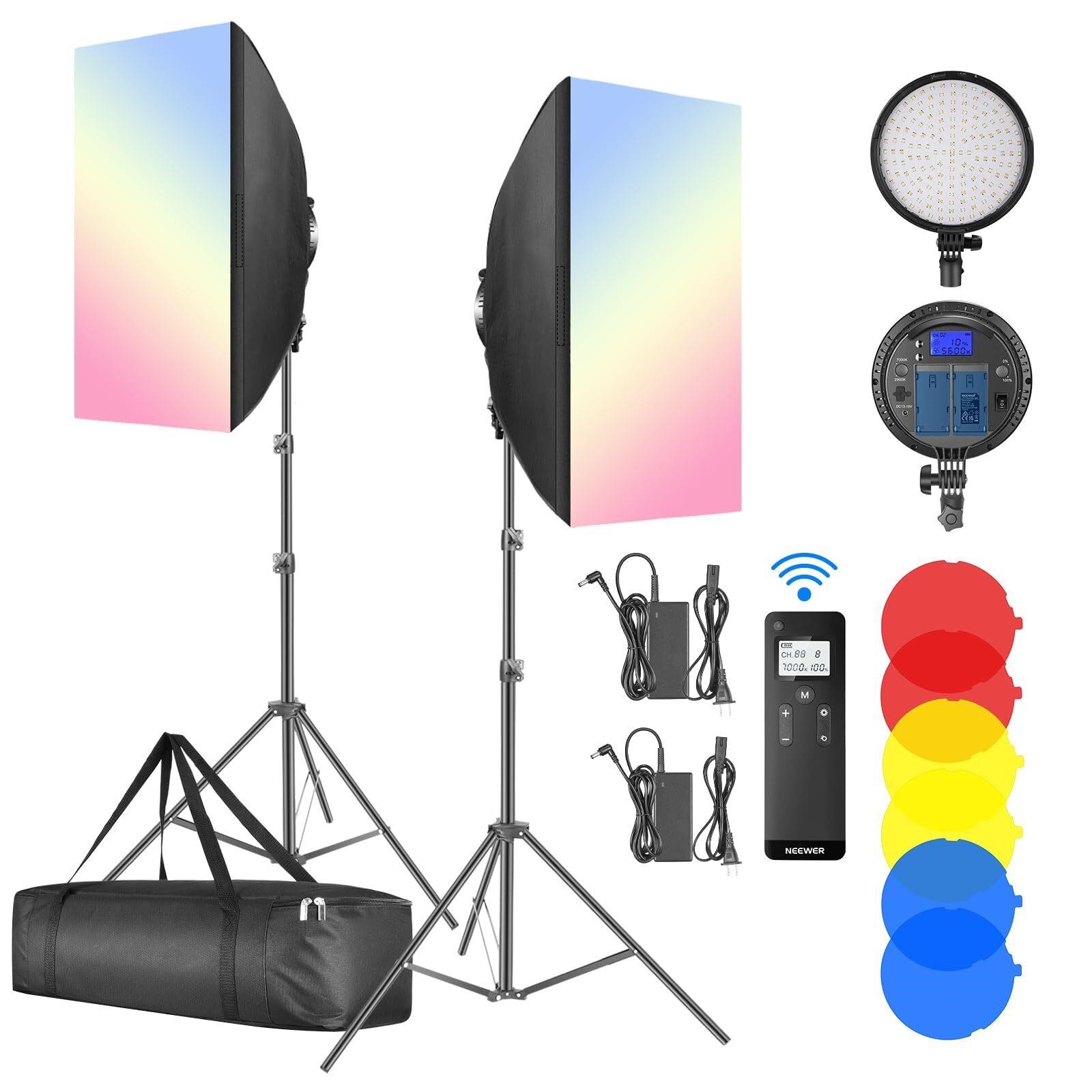 NEEWER LED Softbox Lighting Kit with 2.4G Remote
