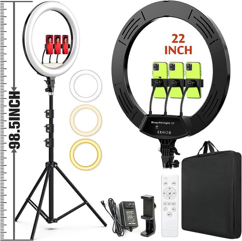 22" LED Ring Light, with 75" Tripod/Touch Screen/