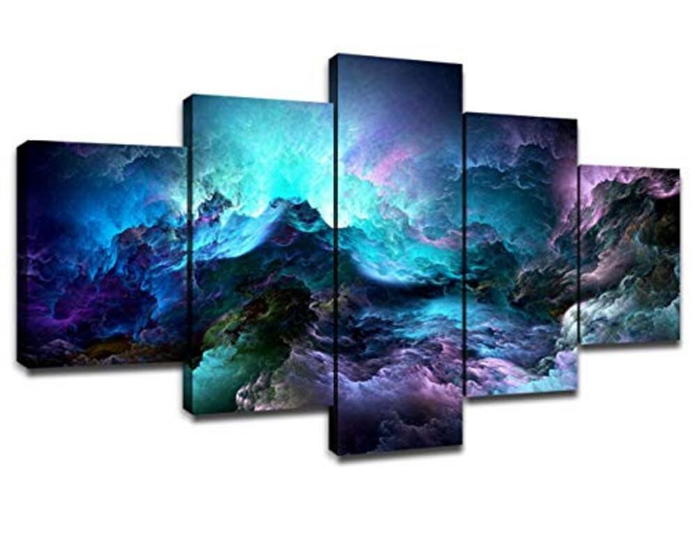 Abstract Purple Clouds Canvas Picture for Living