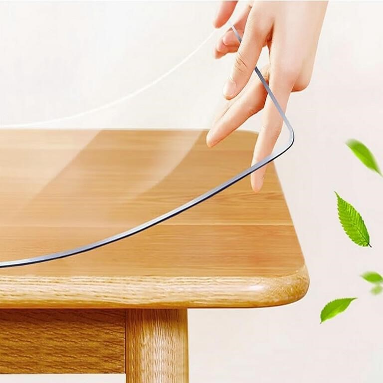ZIJINJIAJU Clear PVC Table Cover Protector, 1.5mm