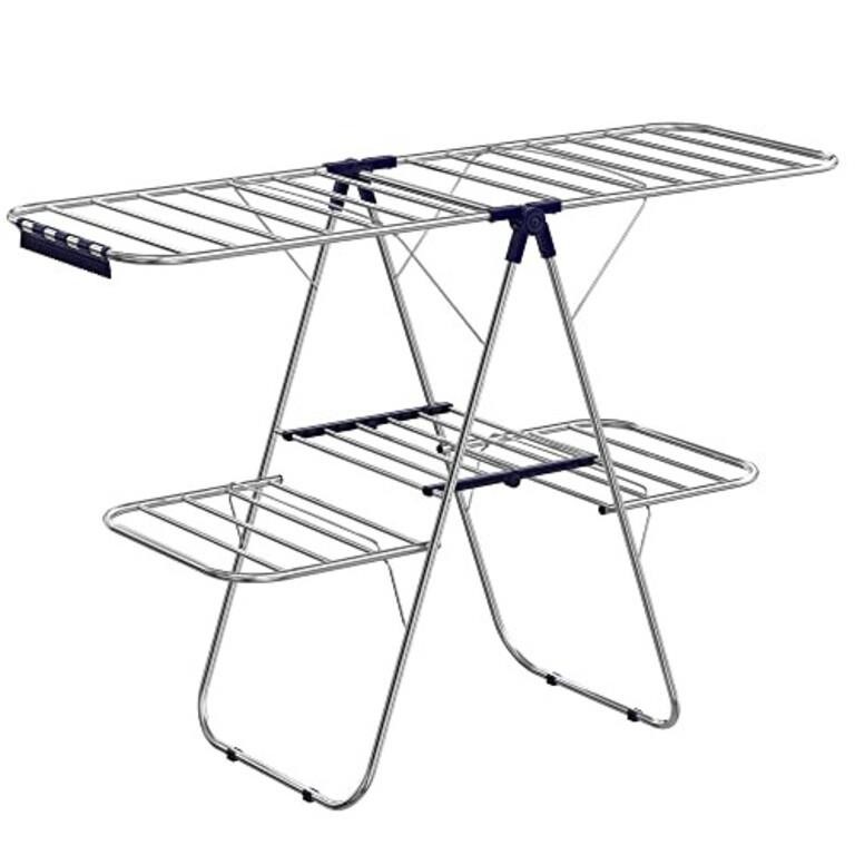 SONGMICS Clothes Drying Rack, Foldable 2-Level Fr