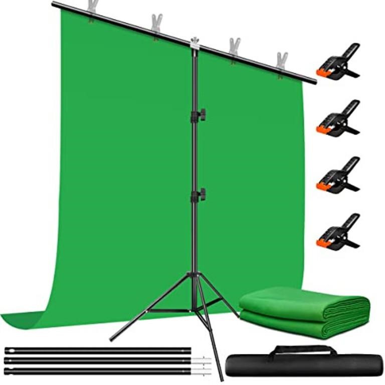 Heysliy Green Screen Backdrop with Stand, 5 X 6.5
