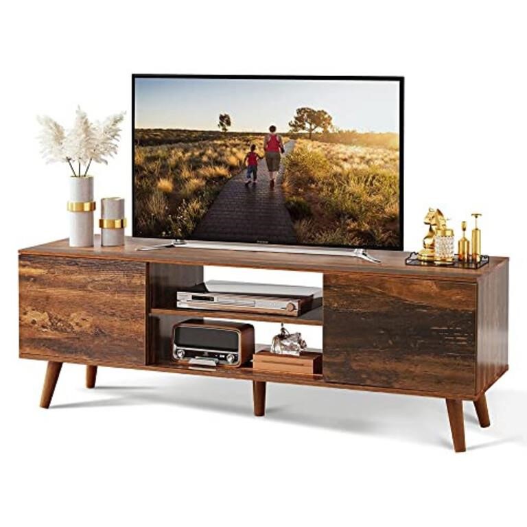 WLIVE TV Stand for 55 60 inch TV, Mid Century Mod