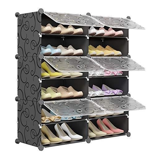 KOUSI Portable Shoe Rack Organizer 24 Pair Tower