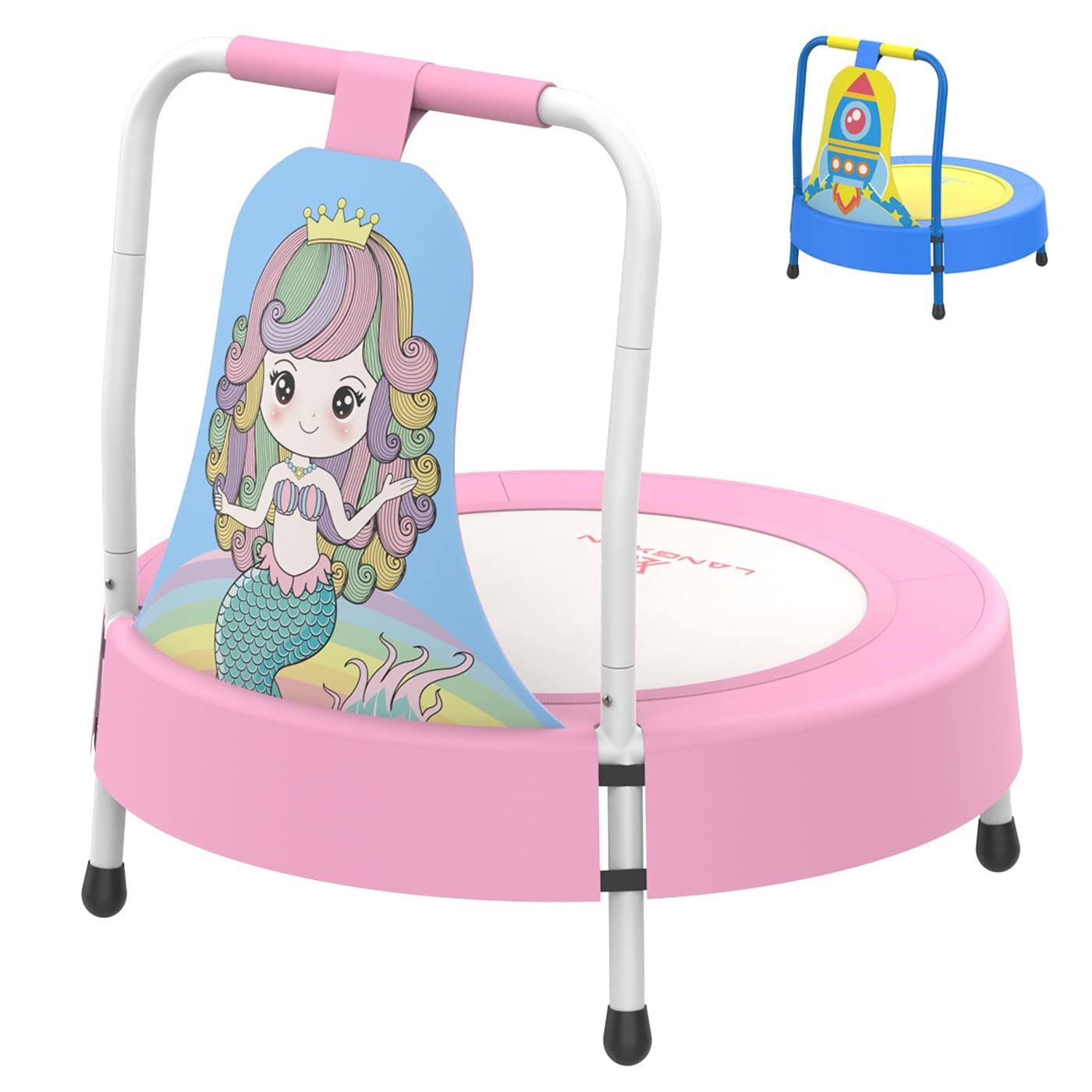 LANGXUN Rocket-Themed Mini Trampoline for Kids 6