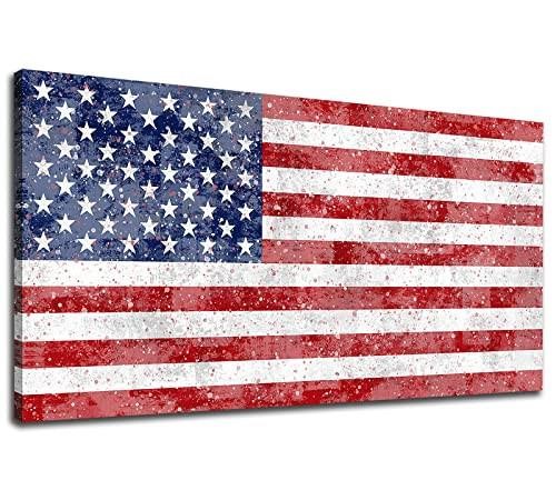 28" x 20" American Flag Canvas Wall Art