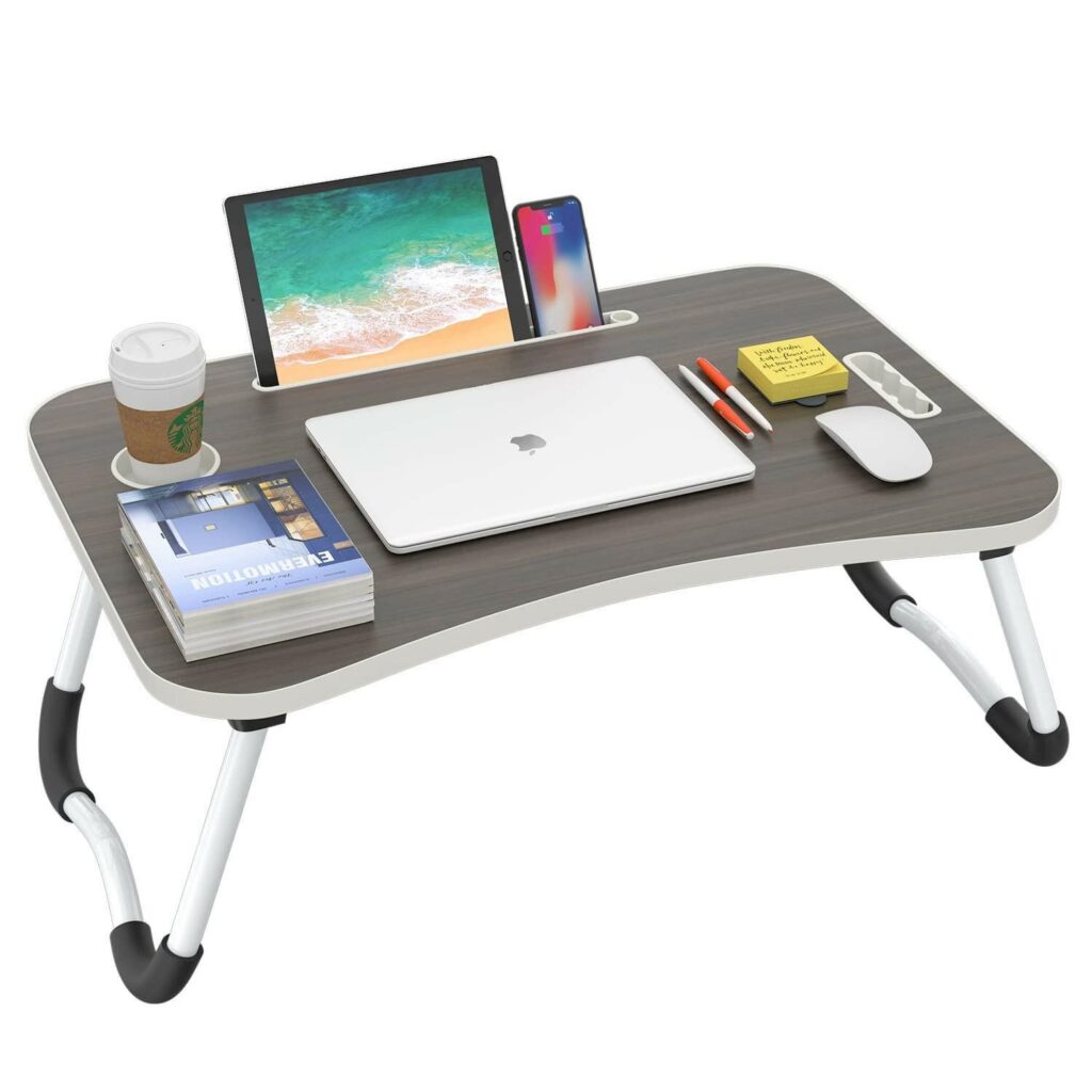 BUYIFY Folding Laptop Desk, 23.6 Inch Portable Woo
